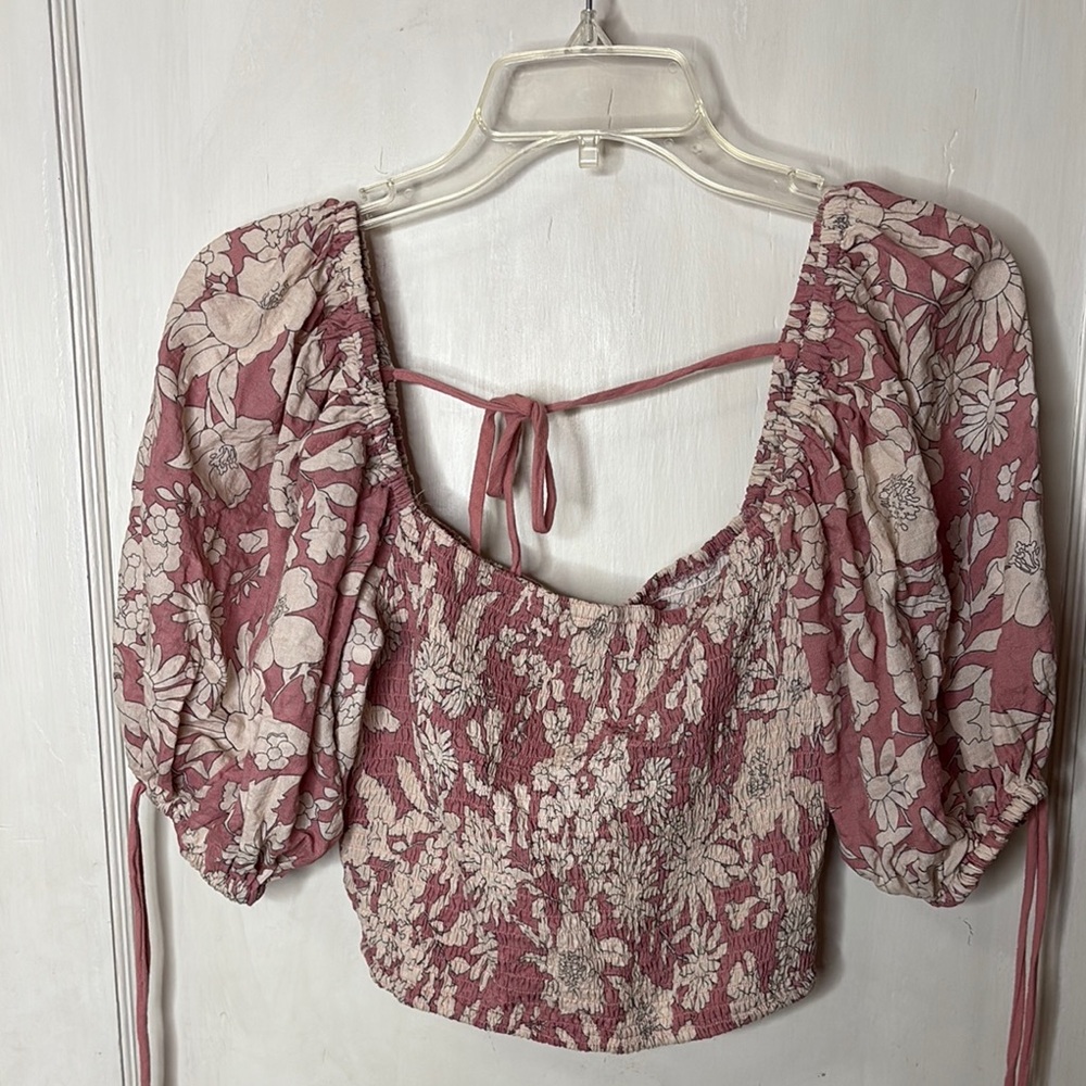 Be Together Brand New Floral Puff Sleeve Top Large